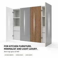 Panneau MDF anti-jaunissement UV haute brillance pour meubles de cuisine, panneau de porte d'armoire résistant aux rayures