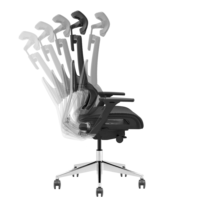 Chaise de bureau exécutive moderne Merryfair en maille, dossier haut, ergonomique, pivotante, pour usage domestique, design en métal et tissu, mousse