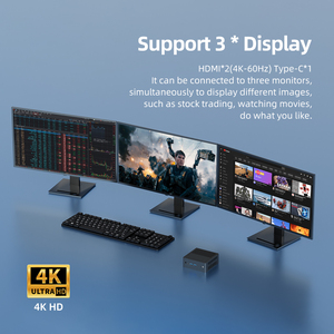 새로운 12 세대 컴퓨터 윈도우 11 인텔 N95 N100 N150 프로세서 8GB DDR5 4800MHz DDR4 256GB 포켓 12V 듀얼 LAN 미니 PC - Product Image 5