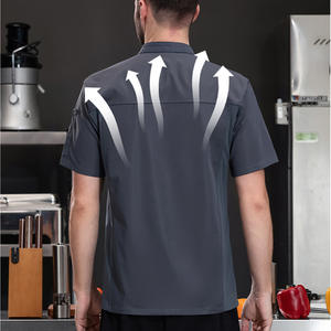 เสื้อเชฟสำหรับผู้ชายและผู้หญิง, 2กระดุมยืดหยุ่นเสื้อเชฟสำหรับทำอาหารร้านอาหารร้านอาหารใช้ได้ทั้งผู้หญิงและผู้ชายเสื้อโค้ทยูนิฟอร์มทำอาหาร - Product Image 2