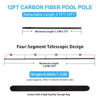 Poteau de nettoyage de piscine télescopique en Fiber de carbone personnalisé Offre Spéciale filet d'écumoire poteau d'extension télescopique