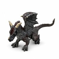 Dragon GRIS ÉCOLOGIQUE en PVC 13x5x8.8 CM avec ailes Sculpture peinte à la main Parfait pour la décoration de bureau