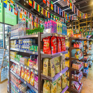 Scaffalatura Bifacciale per Abbigliamento a Prezzo di Fabbrica, Espositore per Cosmetici da Supermercato con Luci LED per Negozi/Pannellature - Product Image 4