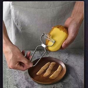 Éplucheur et trancheur de fruits multifonctionnel en acier inoxydable, design créatif pour la cuisine à domicile, utilisation efficace des légumes et des aliments - Product Image 6