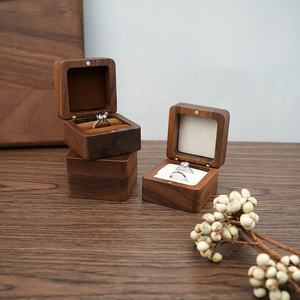 Personalizar propuesta de madera boda portátil viaje anillo pendientes tachuelas colgante Mini cajas de almacenamiento de joyas con logotipo - Product Image 1