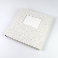 Carnet à spirale personnalisé à couverture rigide vierge, reliure Wire-O, carnet de croquis avec couverture en lin et fenêtre découpée, service d'impression OEM