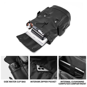 Zaino in pelle PVC di alta qualità per uomo, <span class=keywords><strong>zaini</strong></span> da viaggio con coulisse, zaino per laptop da uomo - Product Image 2