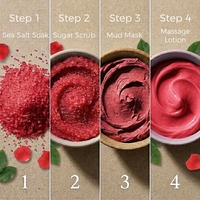 Deluxe 4-Stufen Rosen-Duft Pediküre-Set Eleganter Blumenduft Entspannende Fußpflege-Behandlung für Nagel-Spa Salonbedarf