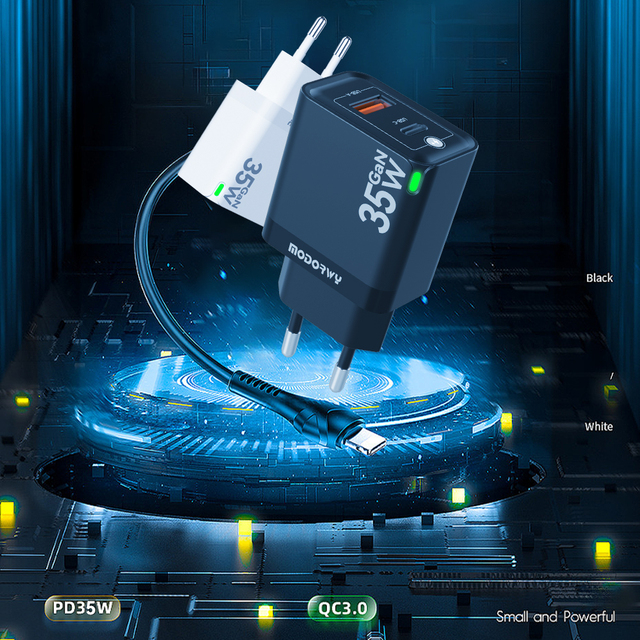 35W Dual Port USB C Wall Charger MA3125 Fast Charging Adapter with USB a 110-220V Wide Voltage