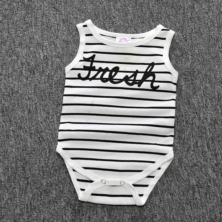 ORANGLES Sleeveless Baby Romper – Cotton Newborn Bodysuit Jumpsuit for Baby Boys & Girls 9–24 Months Summer Clothes - detailed closeup view - Image 3 of 4 | great for travel | Texas | Free Shipping ORANGLES