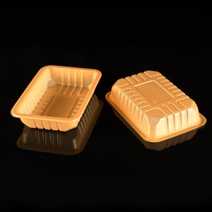 Barquette en plastique PP de qualité alimentaire, jetable, personnalisée, dorée, pour supermarché, pour œufs, fruits, viande, légumes, poisson, plats - Product Image 1