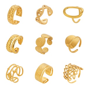 Tempusort Wholesale 18K Gold Plated Stainless Steel <strong>Statement</strong> <strong>Rings</strong> Hollow Design Fashion <strong>Ring</strong> - Product Image 2