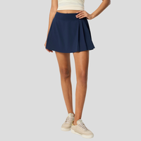Jupe de yoga blanche plissée taille haute personnalisée pour femme, avec short intégré extensible et doux, idéale pour le badminton, le volley-ball et le tennis (OEM)