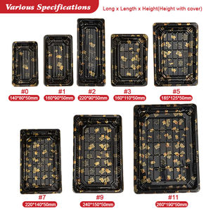 特注ロゴ使い捨て寿司トレイ蓋漏れ止めと電子レンジで安全なテイクアウトボックス箸ソース料理 - Product Image 2