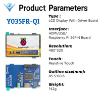Módulo de pantalla LCD TFT de 3,5 pulgadas y 480 pulgadas con resolución de 320*3,5 para Raspberry Pi de alta definición de pulgadas