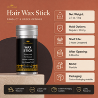 Cera para el Cabello en Barra al por Mayor: Fijación Fuerte y Acabado Suave para Cabellos Rebeldes, Cabellos de Bebé, Bordes y Pelucas