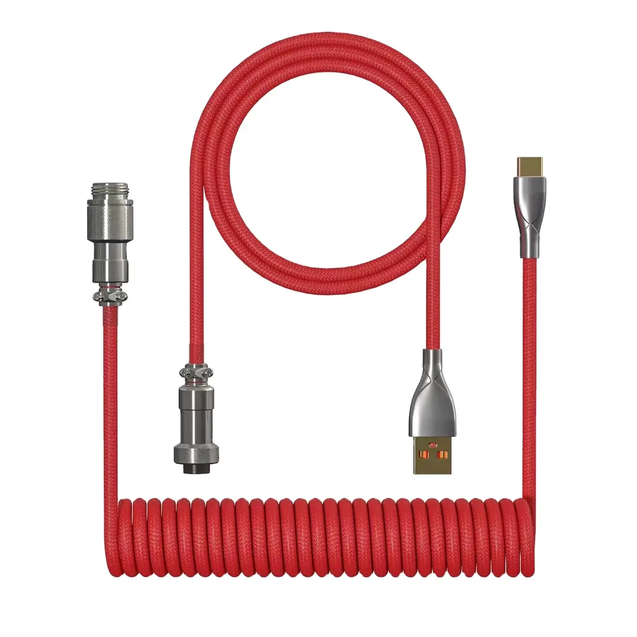 Cabo cozido de alta qualidade com conector aviador, usb c e entrada, cabo de teclado usb, teclado mecânico, tipo c cabo