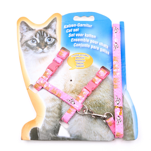 Conjunto de Correa y Arnés para Mascotas de Poliéster Duradero y Ecológico con Bonito Estampado, Collar y Pechera Ajustables para Pasear Gatos - Product Image 2