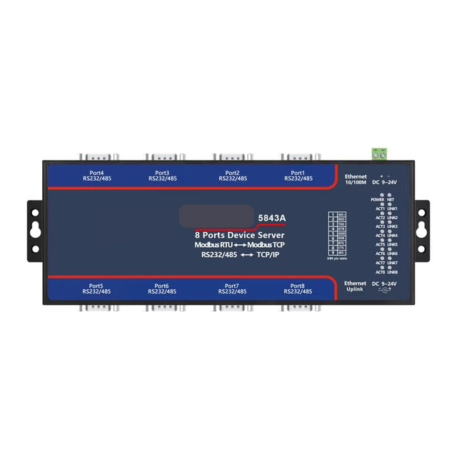 Serial Server 8-port RS232/485 Serial Port to Ethernet Dual Network Port ZLAN5843A