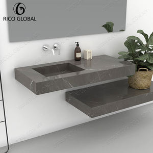 อ่างล้างมือติดผนังหินธรรมชาติทนทานแบบประกบกันน้ำหรูหรา - Product Image 4