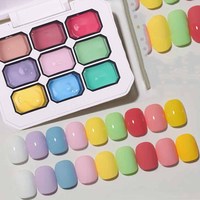 Vernis à ongles en gel transparent personnalisé avec logo, sans lavage, effet dégradé épais, pour usage en salon (vente en gros)