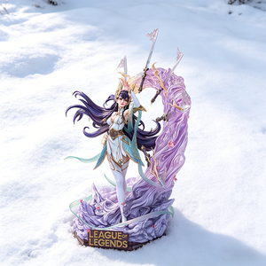 Statue de Héroïne de Jeu Premium, Figurine de Collection en Résine avec Base à Effets, Ornement Décoratif Cadeau pour les Fans - Product Image 4