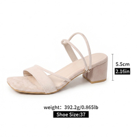 Nouvelles sandales sexy pour femmes à talons hauts, talons épais, boucle métallique à corde ronde, dessus en daim synthétique, bout ouvert, Life LQ-1
