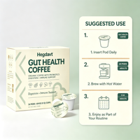 Suplemento de Café en Polvo con Extracto de Hongo Chaga Orgánico de Marca Privada OEM, Contiene Probióticos, Beneficioso para la Salud Intestinal