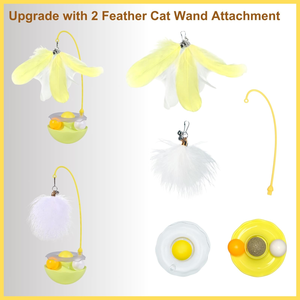 <b>Interactive</b> <b>Cat</b> Teaser Wand Long Handle Feather <b>Toy</b> Leak Food Tumbler Kitten Self Entertainment Pet <b>Toy</b> - Product Image 2