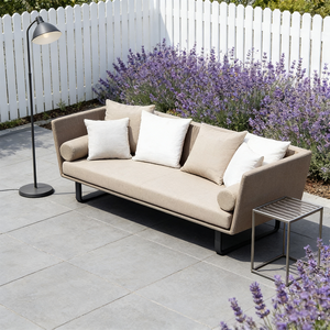 Canapé d'angle extérieur moderne de style nordique en rotin tressé, fauteuil lounge résistant aux intempéries, ensemble de loisirs de haute qualité pour <span class=keywords><strong>terrasse</strong></span>, 4 places - Product Image 1