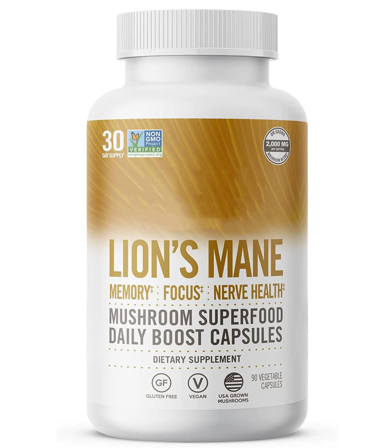 Özel etiket organik Hericium mantarı özü takviyesi 1500 mg Lions mane kapsül