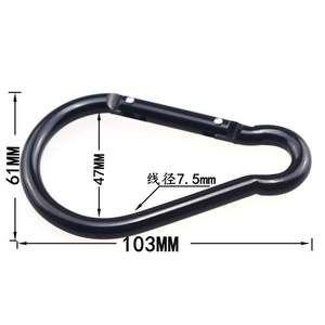 Axel Snap <b>Hook</b> Bulb Shape 5Kg Load Aluminum Alloy <b>Black</b> Outdoor Use For <b>Coat</b> Hanger Water Bottle Rack - Product Image 2