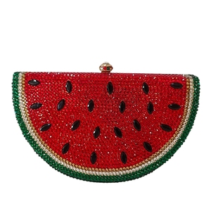 Women Stylish Watermelon Rhinestones Evening Bag Dazzling Crystal Clutch Purse Shine for Party Beach Cocktail - Product Image 1