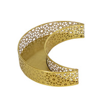 Moon Star Ramadan Kareem Tisch dekoration Hohl halbmond Snack Tabletts Gold Metall Eid Mubarak Essen Serviert ablett