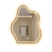 Miroir de salle de bain en aluminium de style nordique avec éclairage LED à induction, écran tactile anti-buée, miroir intelligent créatif