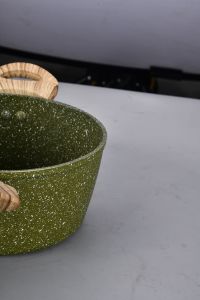 Casserole en aluminium forgé avec revêtement en marbre, antiadhésive, compatible avec les cuisinières à induction et à gaz, idéale pour la cuisine - Product Image 5