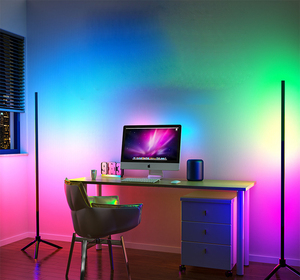 Hiện đại trang trí nội thất <span class=keywords><strong>Led</strong></span> RGB Đèn sàn góc thông minh đứng ánh sáng Nhôm Cơ thể kim loại bóng râm tiêu chuẩn chiếu sáng trong nhà phòng khách - Product Image 3