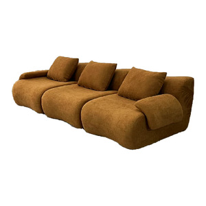 Set divano modulare monoblocco senza cornice con rivestimento in tessuto | Mobili da soggiorno sottovuoto con bracciolo su entrambi i lati - Product Image 2