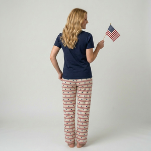 Pijamas <span class=keywords><strong>de</strong></span> Verano para Mujer, Talla Grande, Diseño <span class=keywords><strong>de</strong></span> Dibujos Animados, Personalizadas para el Día <span class=keywords><strong>de</strong></span> la Independencia, Conjuntos <span class=keywords><strong>de</strong></span> Pijamas Tejidos para el 4 <span class=keywords><strong>de</strong></span> Julio para la Familia - Product Image 4