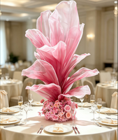 S-0052 Décoration de table géante en organza rose doré pour événements, installation artistique, vente chaude