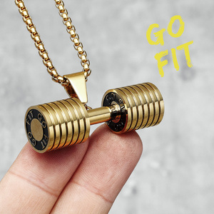 Collares de Mancuernas para Hombre, Acero Inoxidable 316L, Colgante Deportivo, Músculos, Culturismo, Cadena Punk Rock para Motociclistas, Regalo de Joyería - Product Image 2