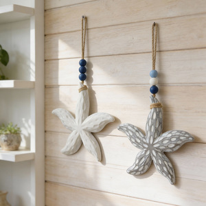 Décoration murale en forme d'étoile de mer de style méditerranéen, ornement suspendu en bois, décoration d'entrée de maison - Product Image 2