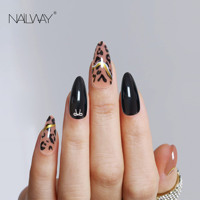 Faux Ongles Longs Stiletto Design Tendance 15 Tailles 30 Pièces Imprimé Léopard Gel Doux PMMA Strass pour Doigts