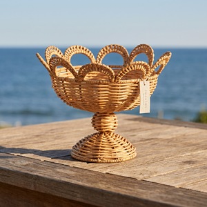 Corbeille à fruits en rotin avec poignée, forme tulipe, pour le rangement et la présentation en cuisine - Product Image 4