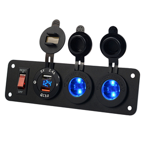 EL doppio pannello caricabatteria USB con presa accendisigari interruttori a bilanciere ON/OFF per moto - Product Image 5
