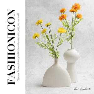 Flores Artificiales de Seda Estilo Nórdico, 5 Cabezas de Margarita, No se Desvanecen, para Bodas/Fiestas, Entrada de Casa, Mesa de Comedor, Decoración Floral - Product Image 3