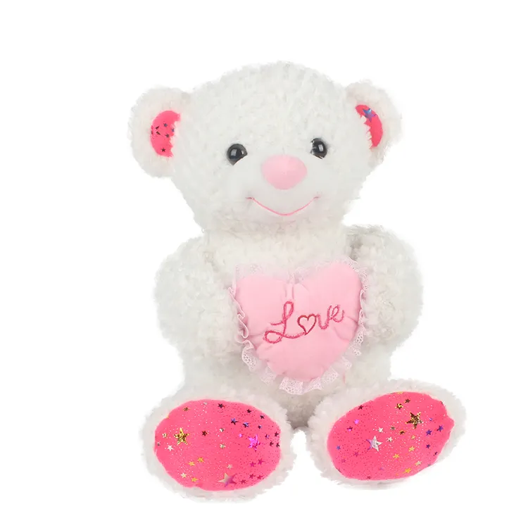 Valentine Soft Pink Plush Doll Teddy Bear Plush Toy With Heart Cute Plush Toy Teddy Bear