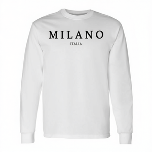 T-shirt à manches longues imprimé Milano Italia, design élégant et tendance Milan Italie - Product Image 2