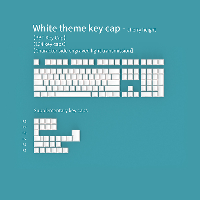 Mechanical Keyboard Customized Logo Spring OEM Electronics Plastic Keypad PBT Material Colorful Keycaps 2pcs 134 Keys