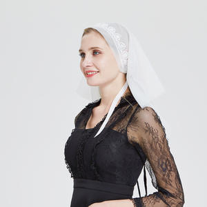 ユニークなドバイ高級レースウェディングホワイトベールエレガントな花嫁になるクラウンウェディングベールブライダル1層2023エスニックヒジャーブ - Product Image 5